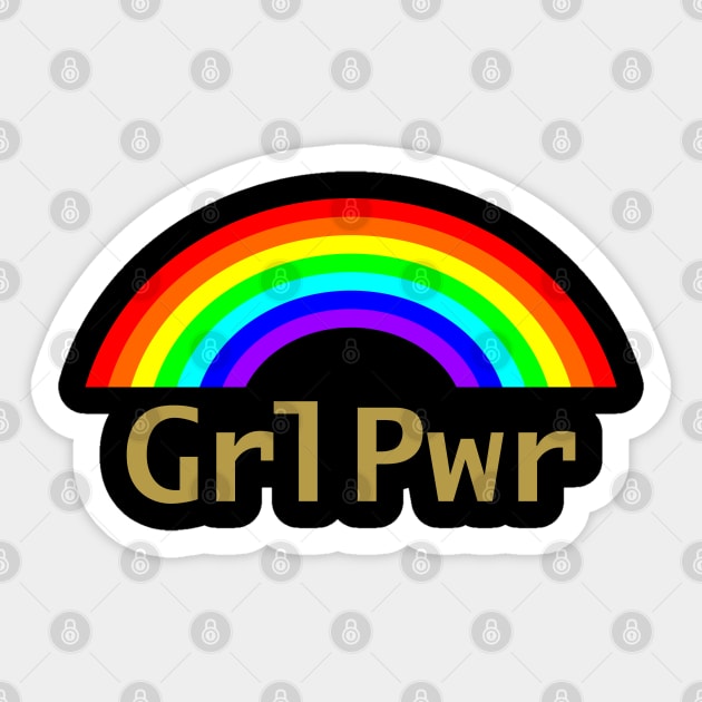 Grl Pwr and Rainbow Feminism Sticker by ellenhenryart